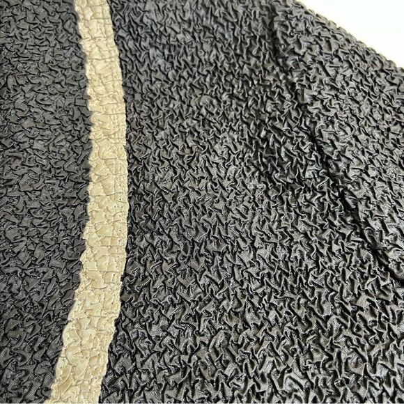 Travelers Collection Chicos Textured Crinkle Open Front Black Tan Jacket Women S - Picture 5 of 13